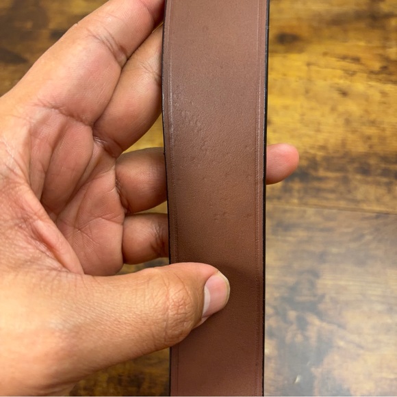 Lauren Ralph Lauren Leather Brown Belt Double Ring Womens M Silver Equestrian - Picture 11 of 16